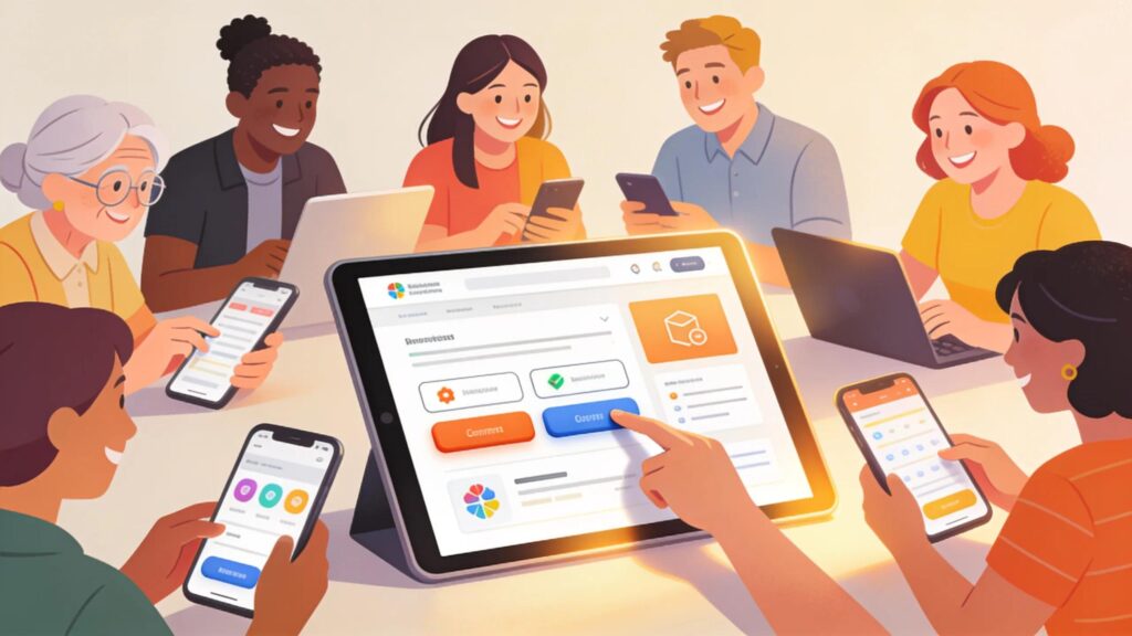 Users engaging with a website showing effective UX/UI design on various devices.
Grafički i web dizajn