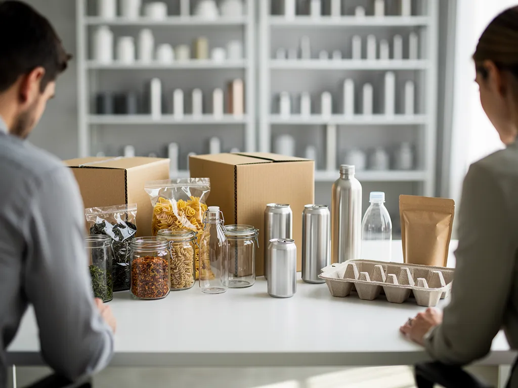 Uzorci kraft papira, kartona, stakla i bioplastike za ambalažu